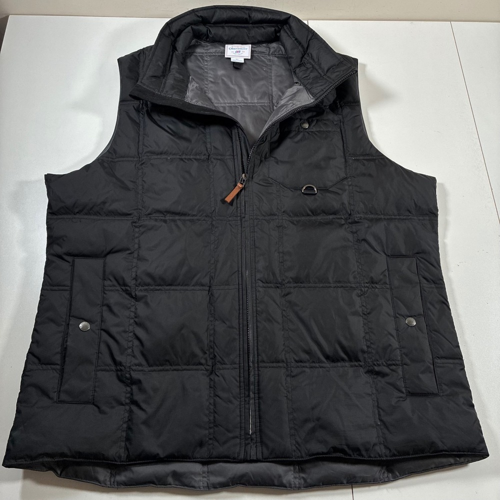 Obermeyer Down Puffer Vest XL Black Heritage Collection Quilted Hiking